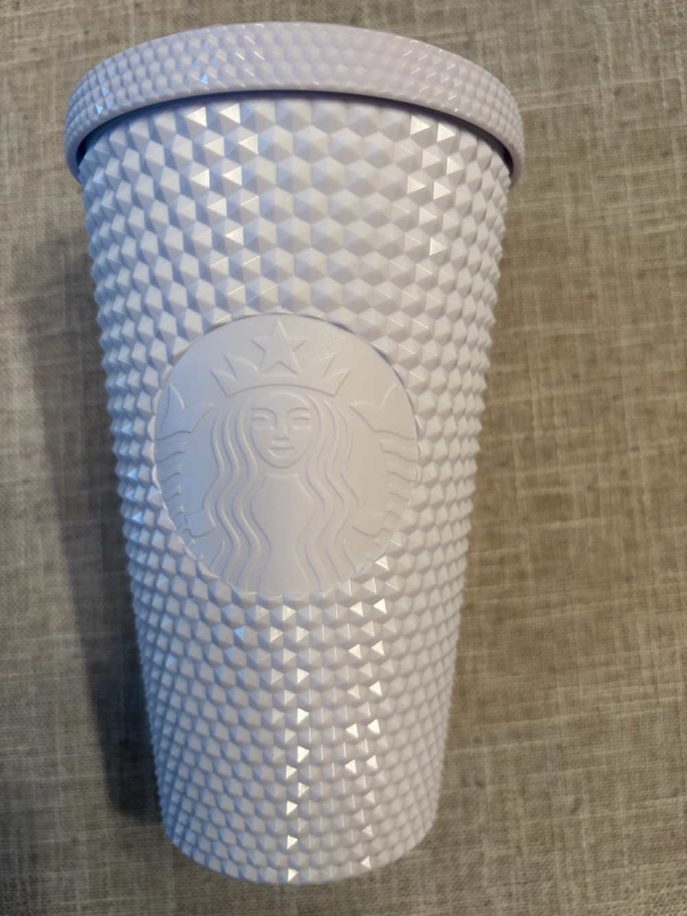 Starbucks White Tumbler with Ribbed Lid
